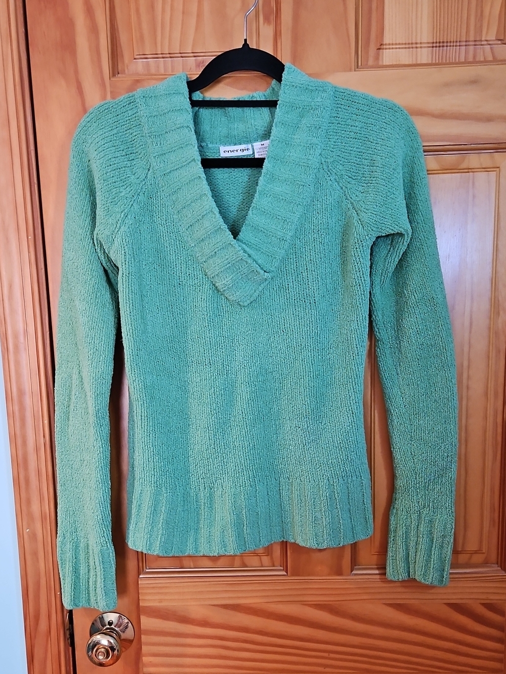 Energie Mint Green V-Neck Sweater